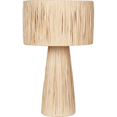 Lámpara de mesa de rafia hoja de palma hecha a mano interruptor de encendido/apagado estilo boho natural Welmel
