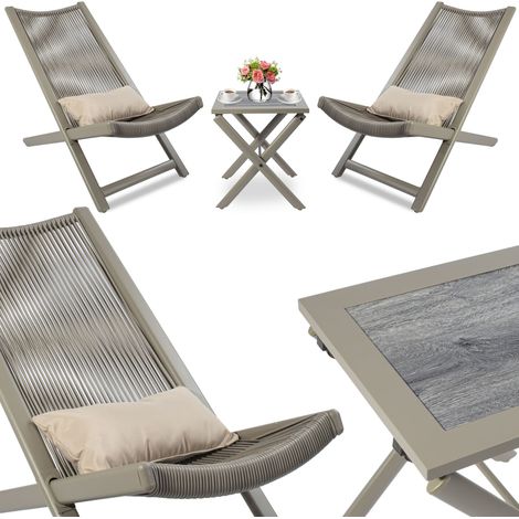 Conjunto de muebles de patio CHILL SAND, sillas de terraza y mesa (1/5)