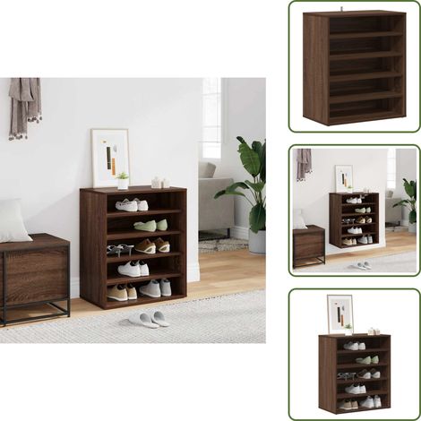 Schuhschrank Braun Eichen-Optik 60x35x70 cm Holzwerkstoff - Schuhschrank - Schrank - Schuhregal - Garderobe - Einbauschrank (1/5)