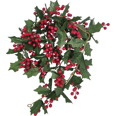 Couronne de Noël, couronne de baies rouges, couronne de houx et de baies artificielles de 170 cm, couronne de Noël suspendue intérieure et extérieure, décoration de jardin du réveillon du Nouvel An, c (1/5)