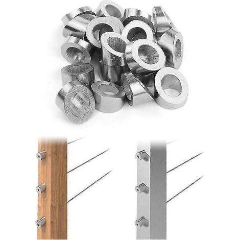 Kit de 40 rondelles biseautées d'angle (25°, 30° et 35°) pour garde-corps en câble d'acier inoxydable 3/8 po, compatible avec les systèmes de garde-corps d'escalier et de terrasse - JXLGV (1/5)