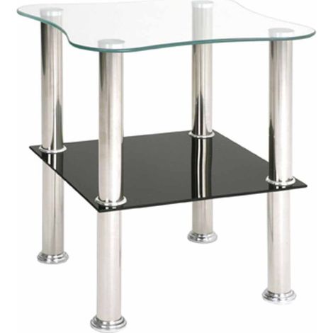 Table d'Appoint en Verre "Henia" 47cm Noir