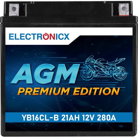 YB16CL-B 12V 21Ah AGM Motorrad - Wartungsfrei - CB16CL-B kompatibel  Premium (1/5)