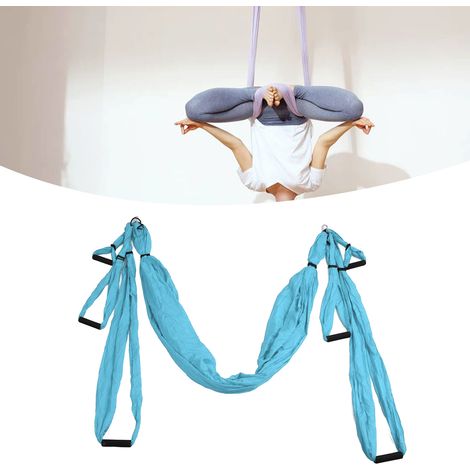 Hamac de yoga aérien inversé d'intérieur, balançoire de yoga, hamac de fitness, tissu de parachute d'extérieur, bleu lac anti-gravité (1/5)