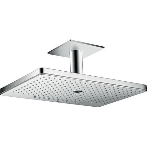 tête de douche 460x300 3jet, raccord plafond 100mm, rosace carrée chroméé