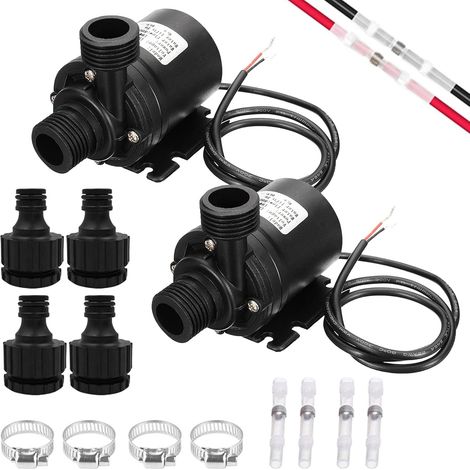 (2 Stück) 12V Wasserpumpe, Mini-Tauchpumpe mit bürstenlosem Motor, 800 l/h, 5 m Kabel - Für Teiche und Aquarien (1/5)