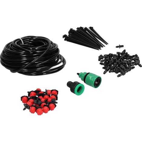 Système d'irrigation goutte à goutte automatique avec tuyau de 20 m, 4/7 heures, pour jardin et pots de fleurs. Kit de goutteurs réglables. (1/5)