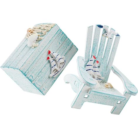 Chaise de Plage Miniature en Bois, Modèle Boîte, Style Méditerranéen (1/5)