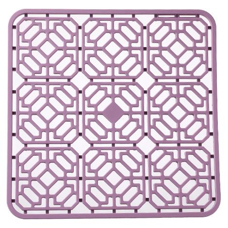 Tapis d'évier, Grand Tapis d'évier de Cuisine en PVC, Accessoires pour évier et évier avec Trous de Drainage, 3030(violet) (1/3)