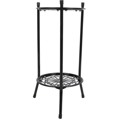 Set da 2 supporti per piante in metallo con vaso per fiori, ripiano, accessori per la decorazione della casa, panchina da giardino -Crezuo