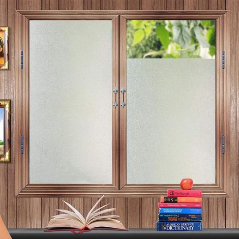 (45cm x 2m)Film Fenetre Anti Regard Anti UV Film Occultant Vitre Fenetre Film Opaque Depoli Vitre Film Electrostatique Vitre Effet Verre Mate pour Bureau Maison Salle de Bain (1/4)