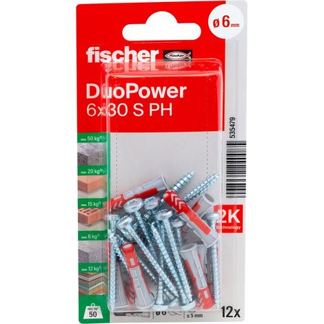 Fischer 535479 DuoPower 6 x 30 S PH K NV Cheville 30 mm 6 mm 1 set (1/5)