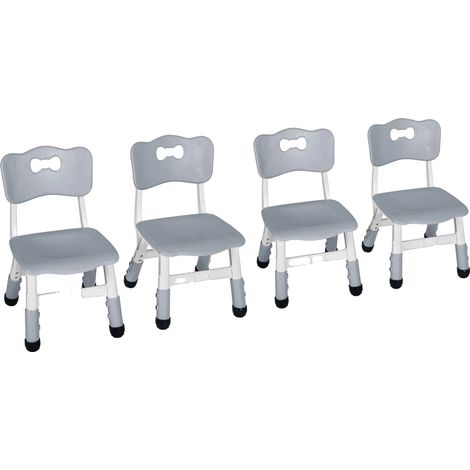 Chaise pour enfants, réglable en hauteur, design robuste et ergonomique, Gris - 4 Pack (1/2)