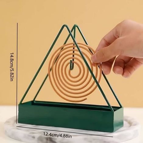 Porte-spirale anti-moustiques - Lot de 2 - Métal - Portable - Design contemporain - Vert (1/4)