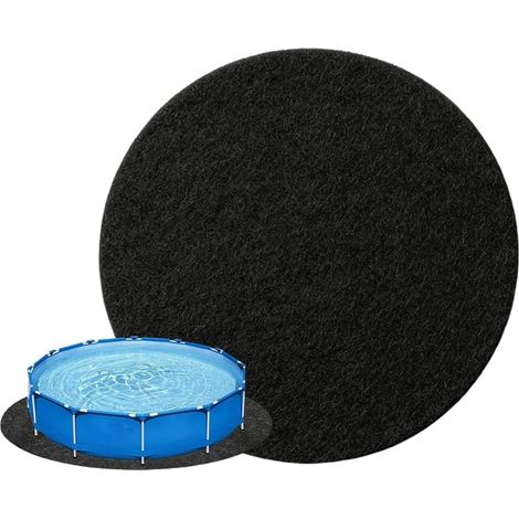 Tapis de Piscine Rond, Tapis de Piscine Imperméable Antidérapant, Tapis de Protection de Sol Pliable, pour Pelouse de Jardin d'arrière-Cour Extérieur (Noir/305cm) (1/5)