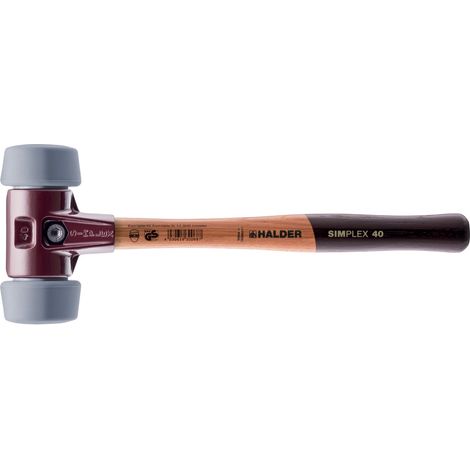 HALDER SIMPLEX Schonhammer Ø 50:40 mm TPE-mid grau mit Tempergussgehäuse (1/5)