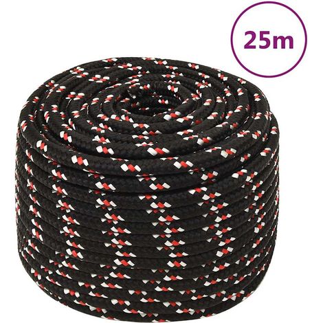 vidaXL Cuerda de barco polipropileno negra 14 mm 25 m (1/5)