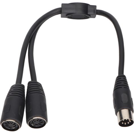 Câble Y Splitter DIN 7 Broches Mâle vers 2 Femelles, 0.98ft, PVC, Plug and Play pour Connexion Audio (1/5)