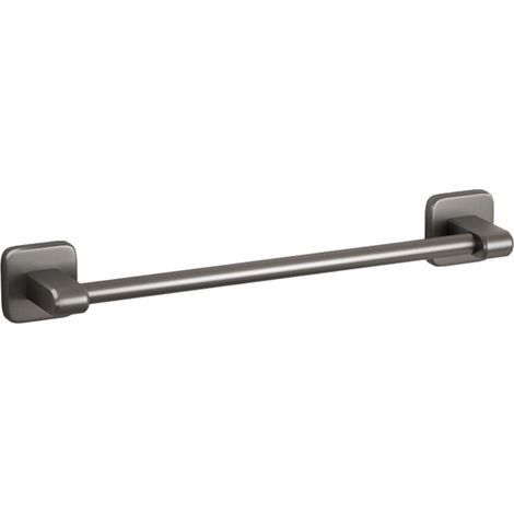 Towel Bar - Space Aluminum Wall Mounted Bathroom Towel Rack - 40 Cm Gray Single Bar - For Humid Environments - 1 Piece (1/5)
