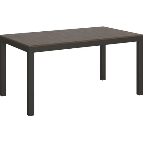 Table à manger extensible Karry evolution 4 pieds 160 à 420 cm-Marron-4 pieds-160 à 420 cm (1/5)