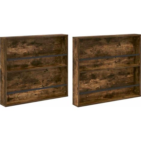 Maison Exclusive - Scaffale per riviste 2 pcs Rovere fumé 80 x 12 x 70 cm
