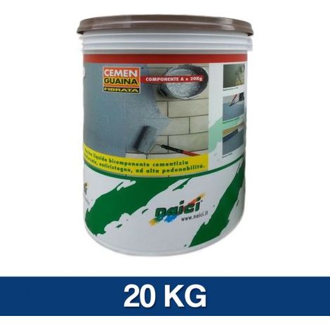 CEMENGUAINA FIBRATA NAICI GUAINA LIQUIDA IMPERMEABILIZZANTE BICOMPONENTE 32768V 20 KG (32770)