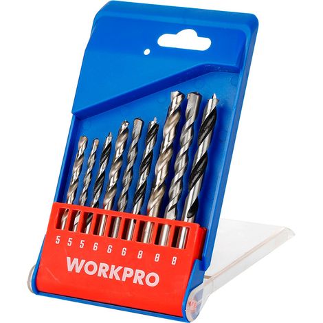 Brocas mixtas 3+3+3, ø5,00 - ø8,00 mm, juego 9 piezas