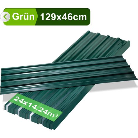 Randaco 12 Stück Profilblech Dachblech 129 x 46 cm, 0,25 mm, Grün, für Gartenhaus und Carport (1/5)