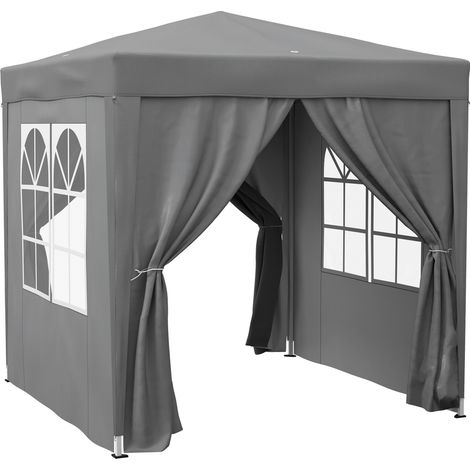 Tonnelle Meginhard Pop-Up Pliable Automatique 2x2m Gris Jardin Fête Extérieur Résistante (1/5)