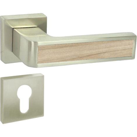 Domino poignee de porte cube qr m9 oak montana pz poignee avec plaque pz pour cylindre profile