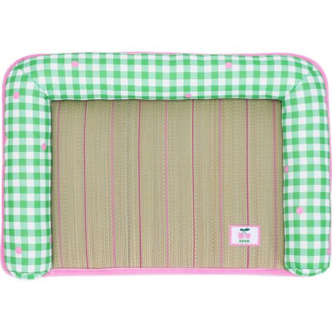 Tapis Rafraîchissant pour Chats et Chiens en Jonc Naturel, Coussin d'Été Respirant en Herbe de Lin, Accessoire de Refroidissement Confortable pour Animaux de Compagnie-x