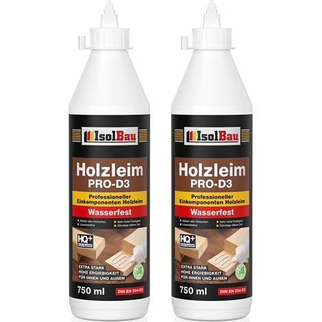 Holzleim D3 Weißleim Wasserfest 3 x 750 ml 860 g Leim Holzkleber Innen & Außen (1/5)