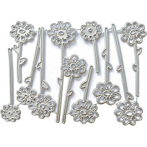 Matrices de découpe à motifs floraux en gaufrage pour la création de cartes, le scrapbooking et les loisirs créatifs. (1/4)