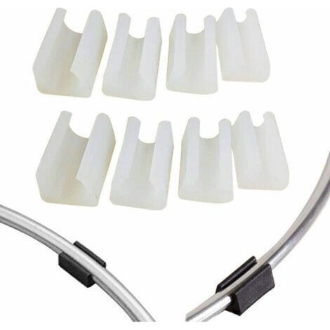 Patin Pied Chaise Tube Rond Embout Tube Pied Table Fauteuil Tampon Meuble Forme U Plastique Blanc Diamètre 14 mm,30Pcs (1/4)
