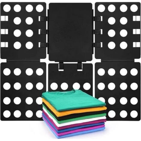 Clothing Folding Board - Black - Universal T-Shirt/Shirt Folder (Children & Adults) - Quick and Easy Folding (1/4)