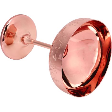 Gobelet à Champagne en Acier Inoxydable 304, Coupe à Vin Rouge Gravée pour Bar, Fête, Décoration avec Placage Cuivre et Motif Fleuri (1/5)