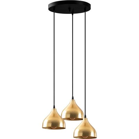Lámpara colgante Asney 18 Oro (3 luces) (1/5)