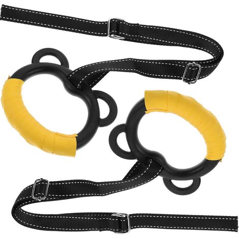 Anneaux de gymnastique en acier avec surface antidérapante pour l'entraînement à domicile et le développement de la motricité (1 paire) (1/5)