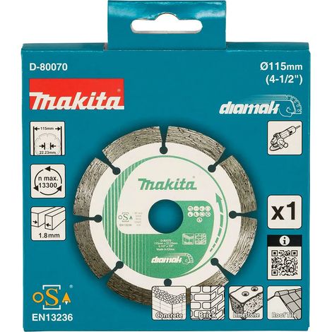 Disco da taglio diamante Makita d-80070 115 mm secco bagnato (1/2)