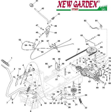 Esploso trasmissione 66cm XE866B B&S875 trattorino rasaerba CASTELGARDEN ricambi 81 MICRO FOLLE