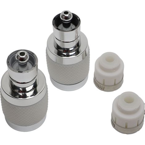 Lot de 2 embouts mousseurs pour robinet cuisine, 3 fonctions, rotation 360°, filtre anti-éclaboussures, rallonge ABS blanche