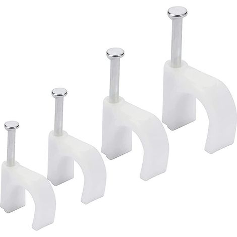 Câble Ethernet électrique (lot de 400), 6-10 mm - Serre-câbles électriques avec goujons en fer pour câbles Cat5, Cat6, RG6, RG59, RJ45 et TV (1/4)