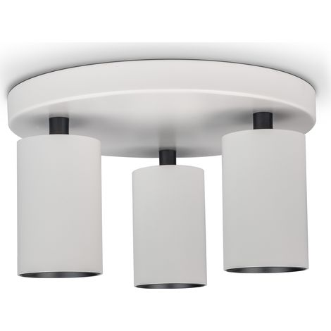 Paco Home Lámpara Techo Salón Mural Focos Basculantes Moderna Cocina Dormitorio Blanco-Negro, Tipo 2 - 3x GU10