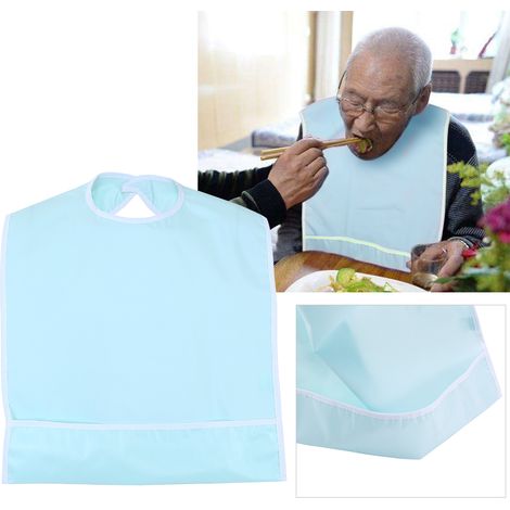 Bavoir Adulte Imperméable Lavable - Protection Repas Élégante pour Seniors (Vert Clair) (1/4)