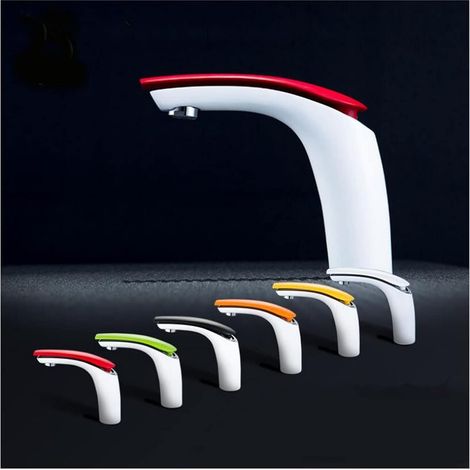 Fini de Cuisson en Laiton Robinet de lavabo/Mode 12 Couleurs Mélangeur à Eau Chaude et Froide Tap Tap Tap Bassin Bassin(Groen) (1/5)