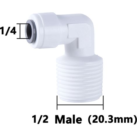 (12-10 pièces) Coude pour eau RO, raccord à 90°, filetage mâle/femelle 1/4" et 3/8", tuyau POM, raccord rapide pour aquarium, pièces pour filtre à osmose inverse (1/5)