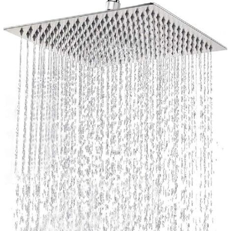 Duschkopf aus Edelstahl – Regenduschkopf, 30 cm quadratisch, universeller wassersparender Duschkopf mit 1/2-Zoll-Gewinde, 360° drehbar, 30° neigbar, einfach zu installieren und zu reinigen (1/5)