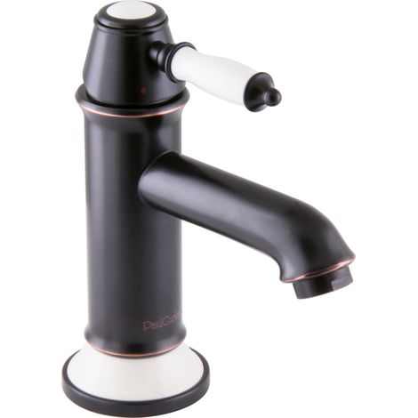 PaulGurkes Nostalgie Wasserhahn Einhandmischer schwarz Retro Waschtischbatterie (1/4)