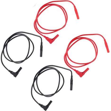 Lot de Câbles de Test Multimètre, Cordons Interchangeables avec Connecteurs Fiche Banane, Rouge et Noir (1/5)