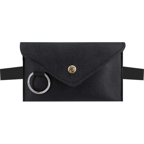 Mini-Gürteltasche aus Leder im Umschlagstil (schwarz) (1/5)